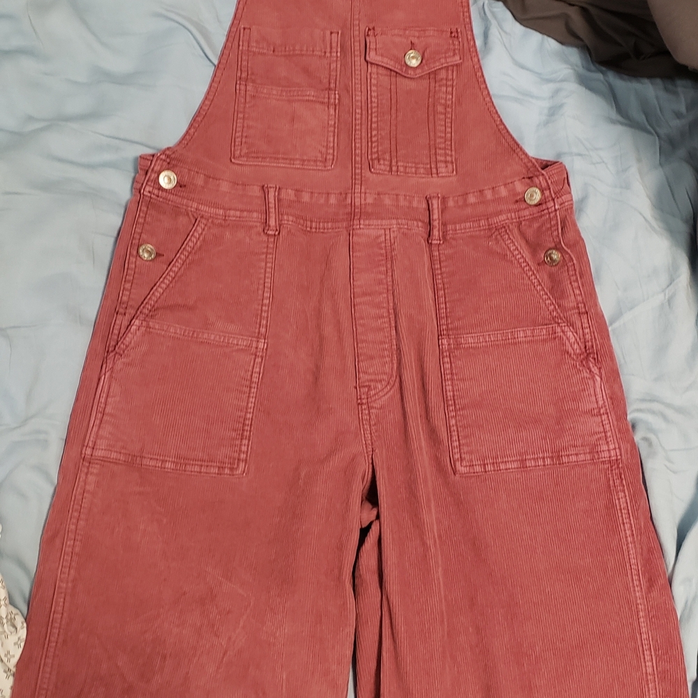 American Eagle Outfitters Mauve/Pink Wide-Leg Overalls - Picture 6 of 6